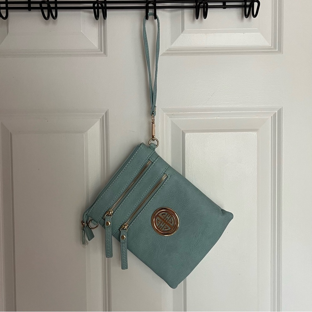 Turquoise Wristlet/Crossbody Bag